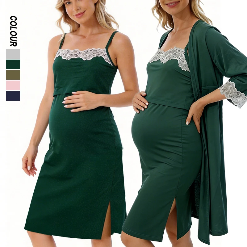Pijama posparto conalmohadillas pecho camisola maternity - imagen 5
