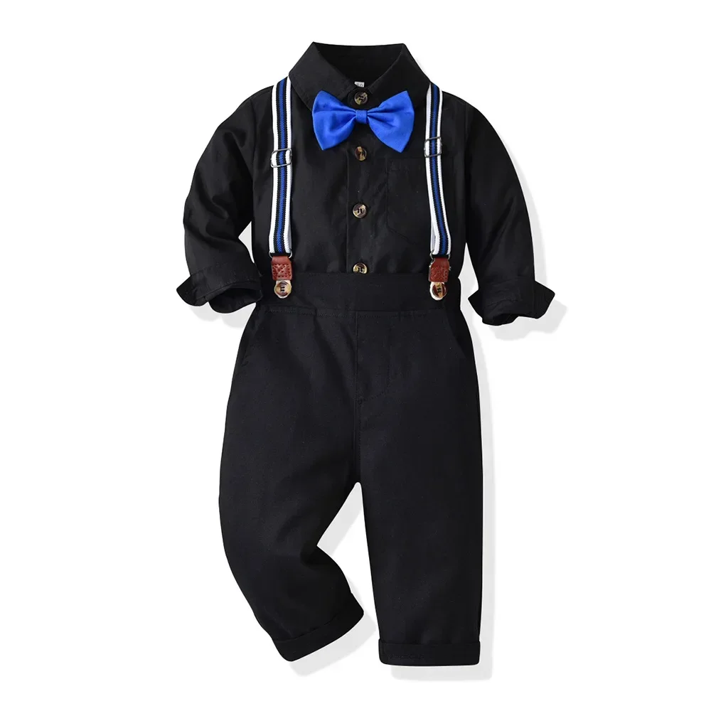 Conjunto pantalón y camisa niño blanco y negro de algodón - imagen 2