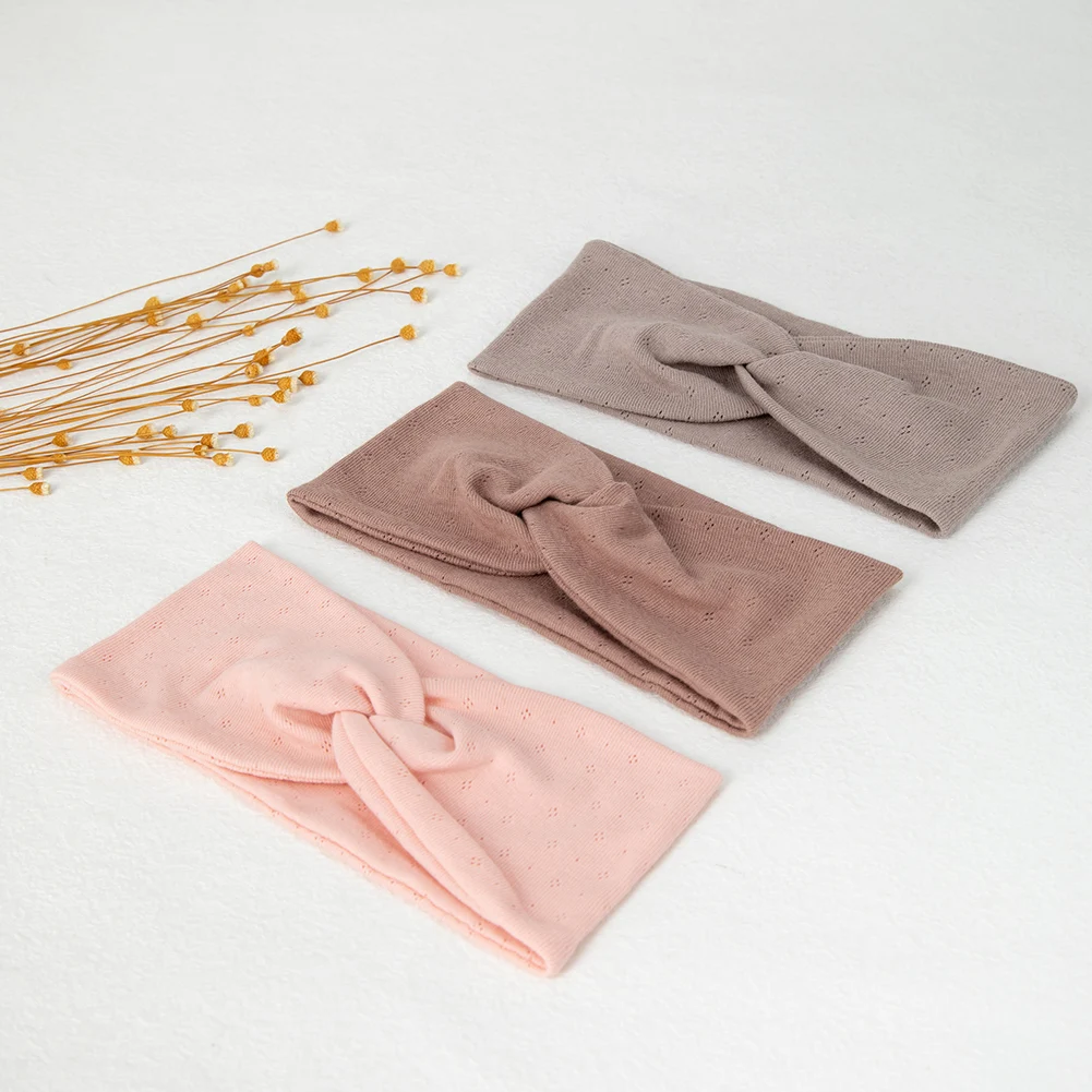 Diademas elásticas de algodón orgánico para niñas – Turbante hueco - imagen 4