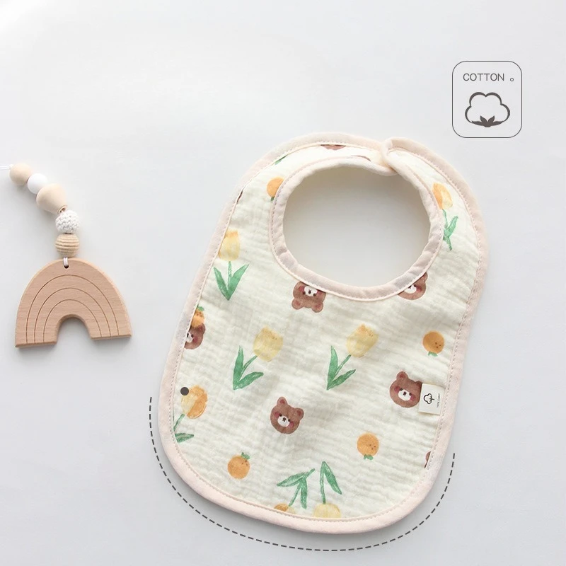 Baberos de bebé ajustables con broches y borde ondulado - imagen 2