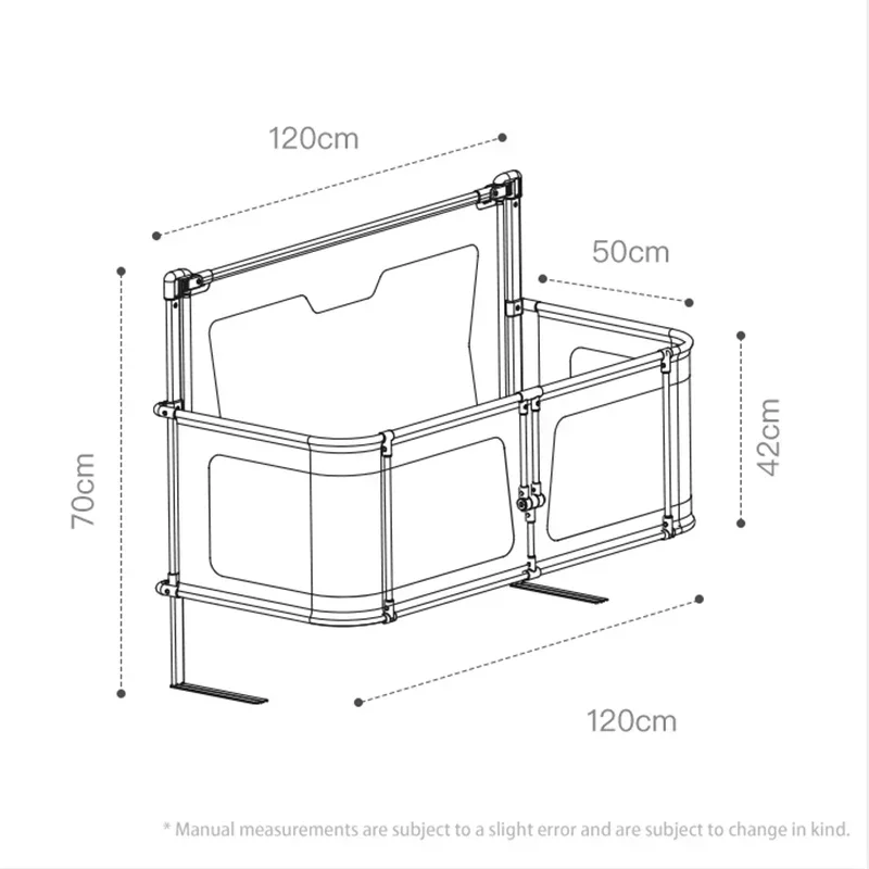 Cuna plegable de viaje con barandilla de seguridad – Modelo compacto - imagen 3