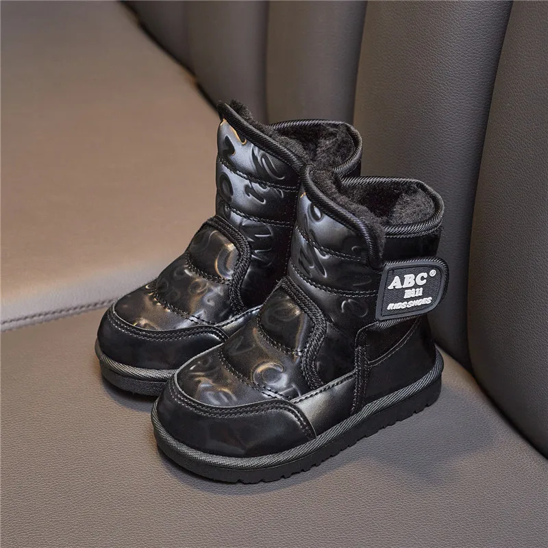 Botas de invierno para niños – impermeables en algodón, suela blanda - imagen 2