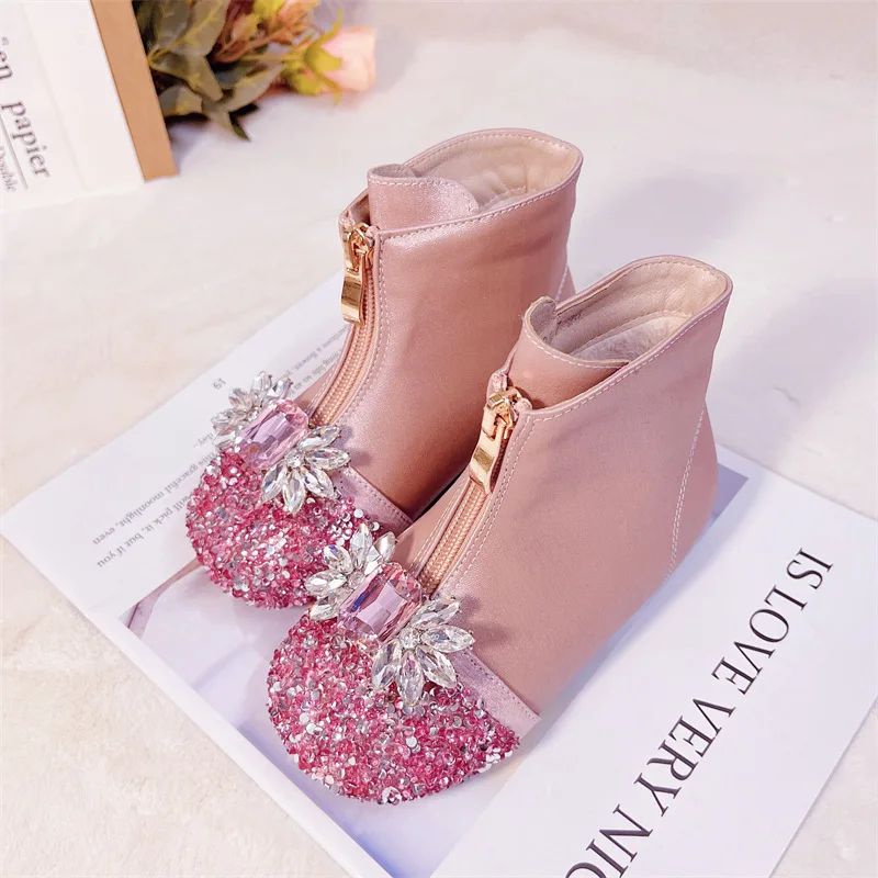 Botas de nieve niña con brillo – Forro térmico de rizo suave
