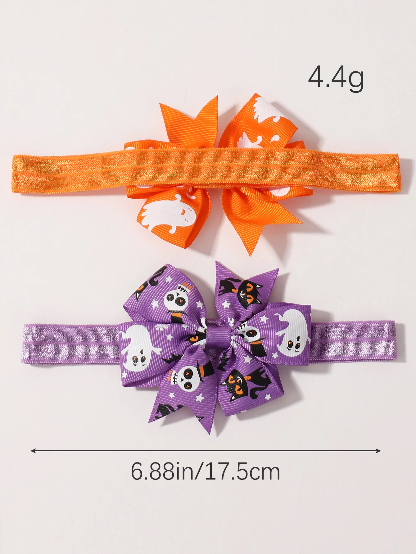 Diadema Halloween bebé niña lazo murciélago – Accesorio elástico pelo - imagen 2