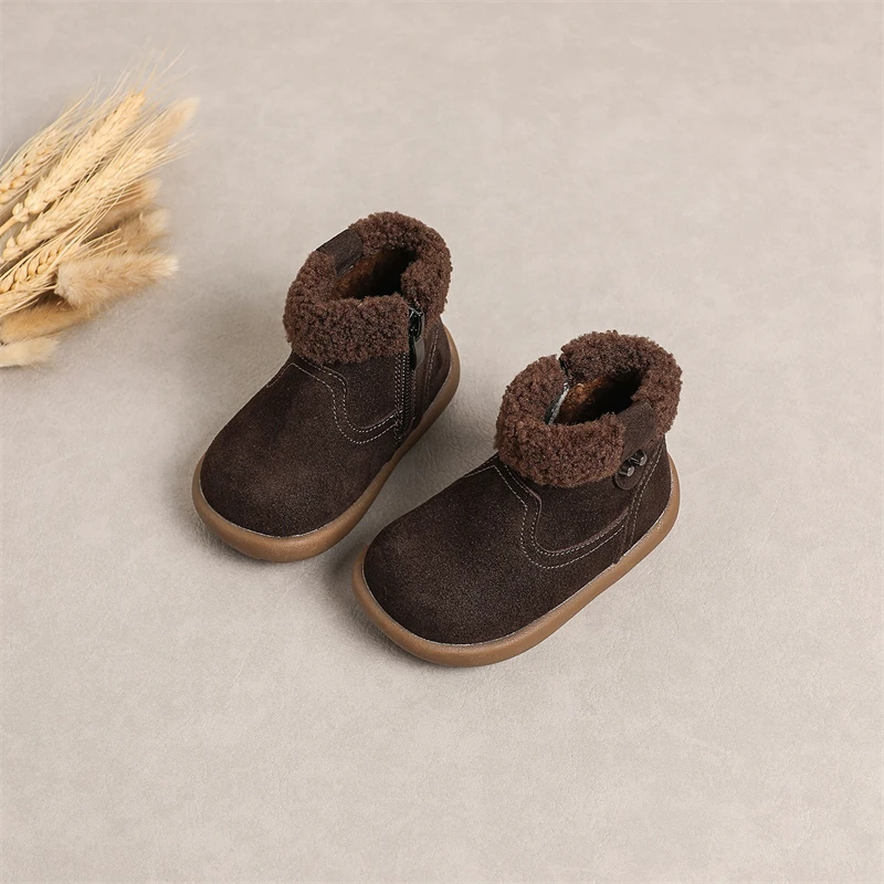 Botas de nieve cuero para bebé y niño - Suela antideslizante - imagen 2