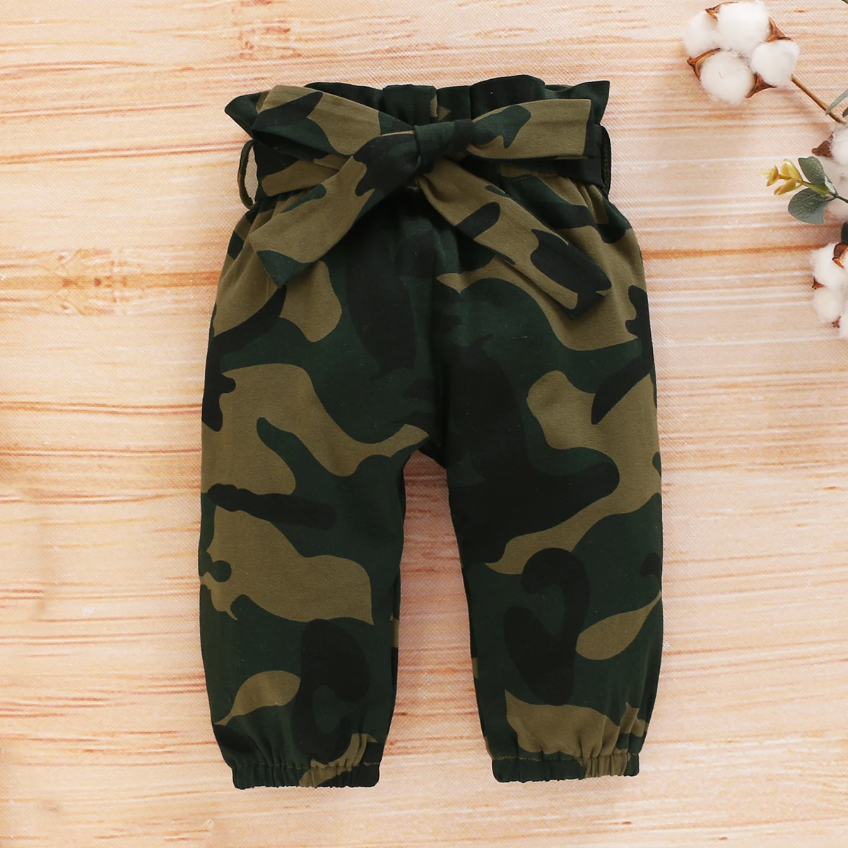 Conjunto bebé camuflaje de punto con diadema – manga larga, otoño - imagen 2