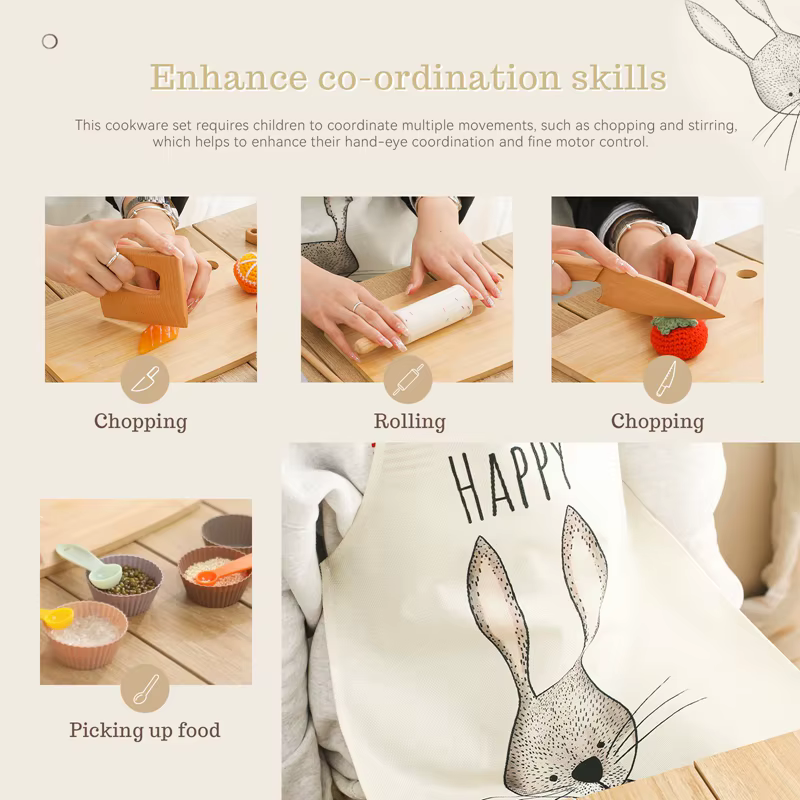 Juego de cocina Montessori para niños con piezas de simulación