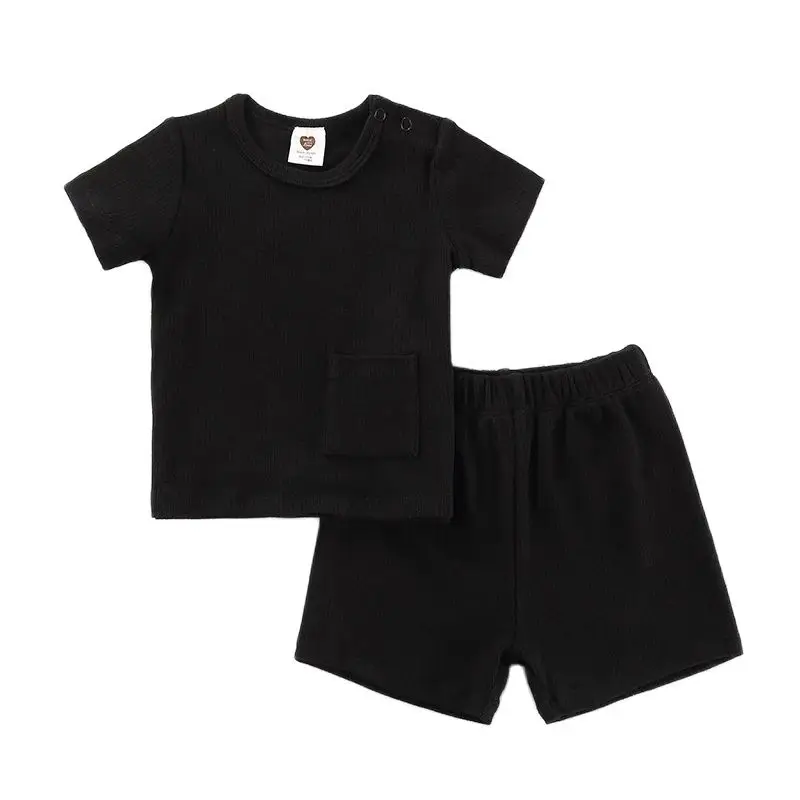 Bay Clothes conjunto acanalado para bebé – Pantalón corto de punto - imagen 4
