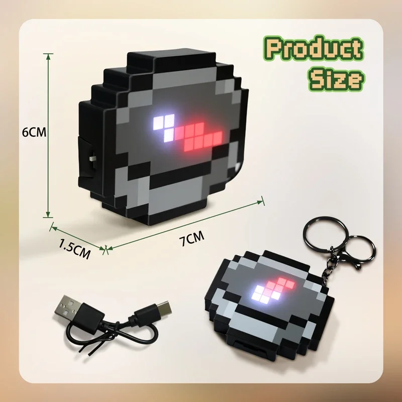 Llavero brújula 3D recargable de píxeles para niños - imagen 5