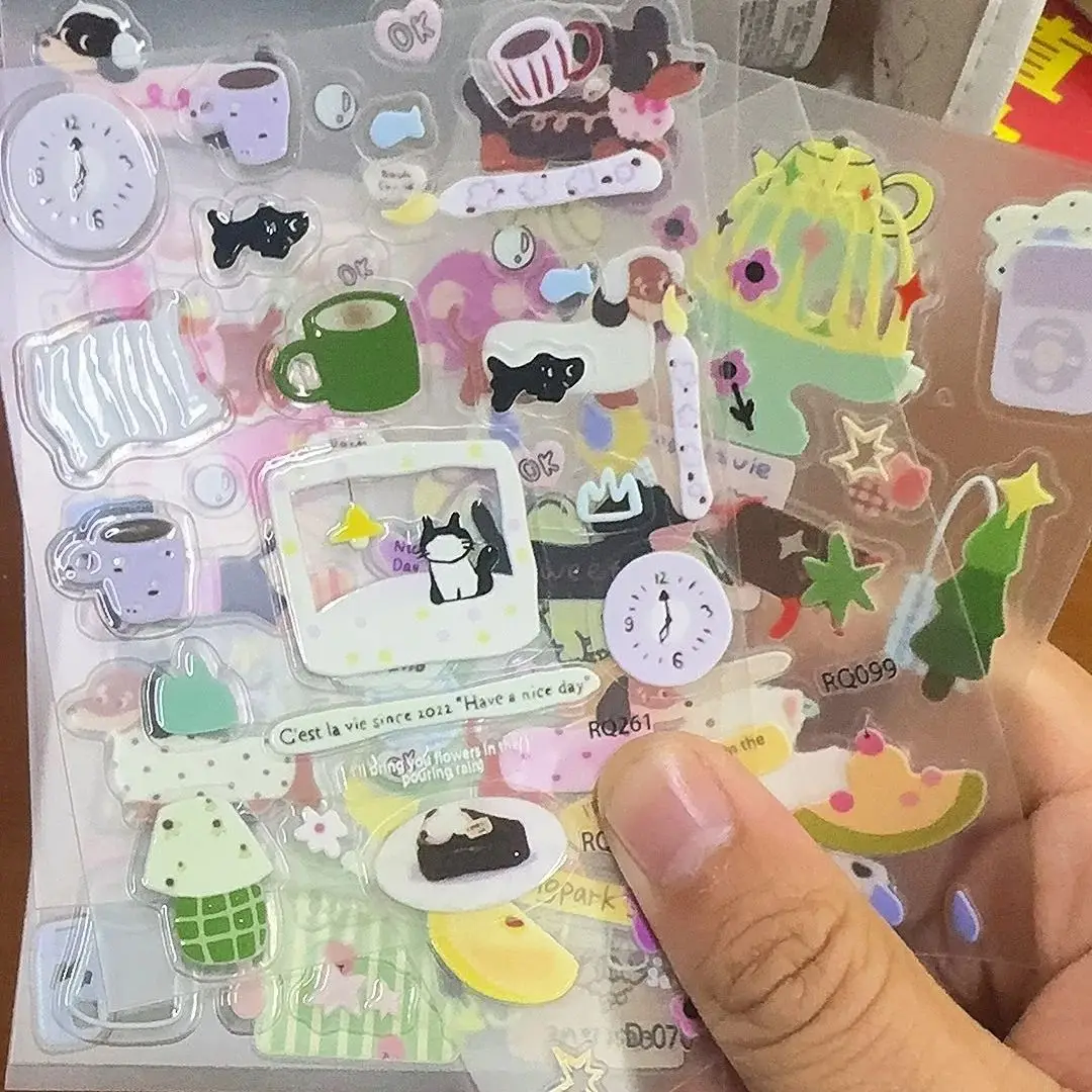 Stickers 3D autoadhesivos Jelly Cat para álbumes de recortes