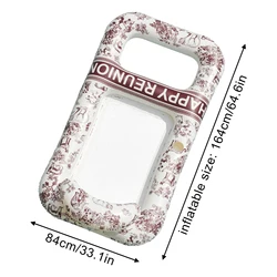 Flotador inflable de salón con diseño tinta china y portavasos