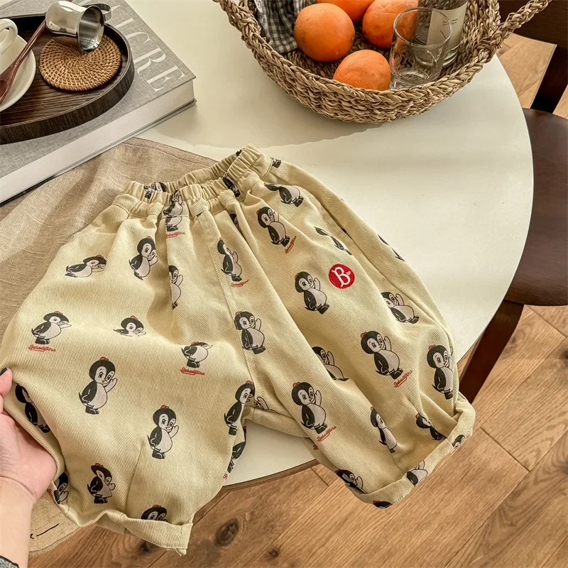 Pantalones harem para niños con estampado de pingüinos – ropa cómoda - imagen 5