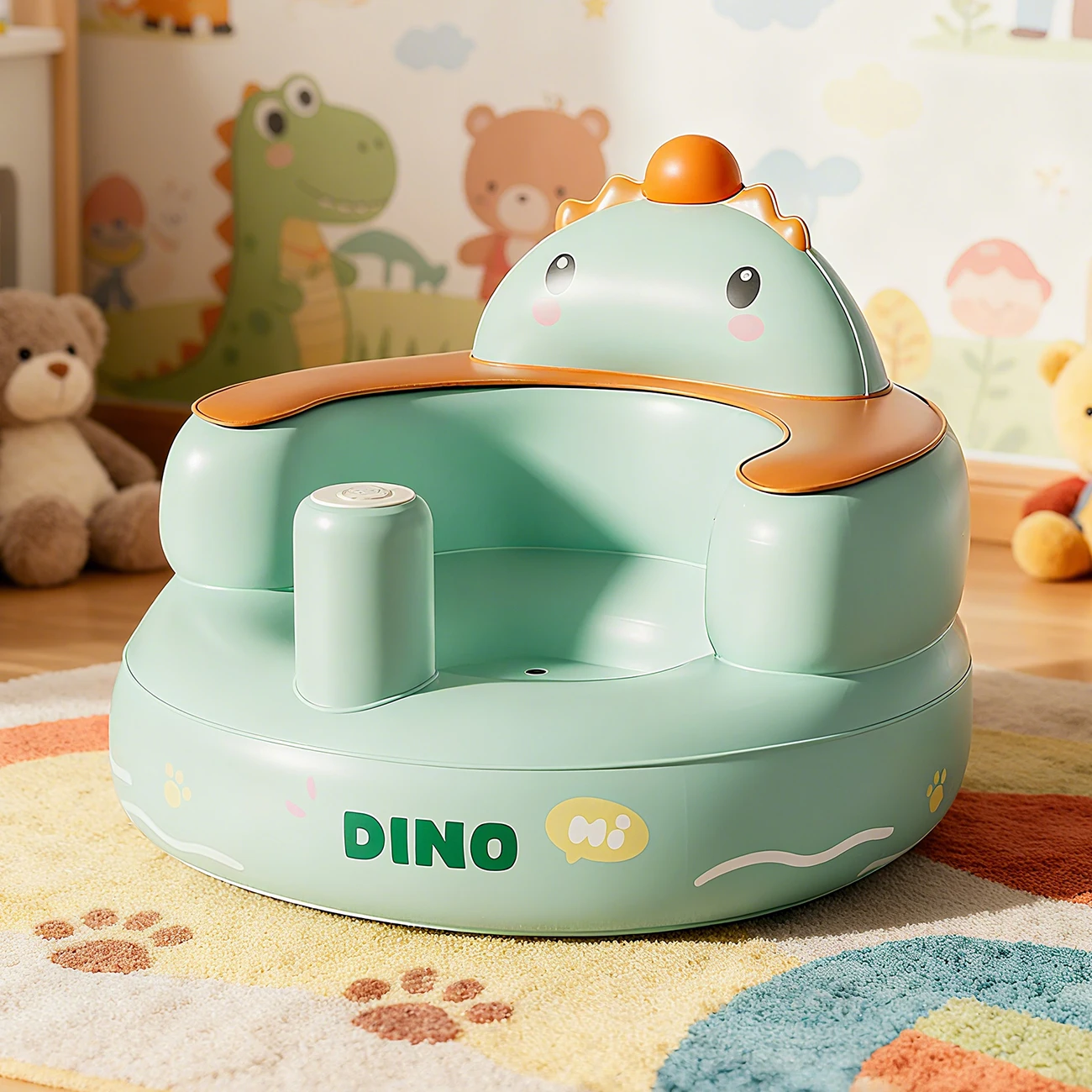 Silla inflable bebé con bomba de aire integrada y asiento de suelo - imagen 4