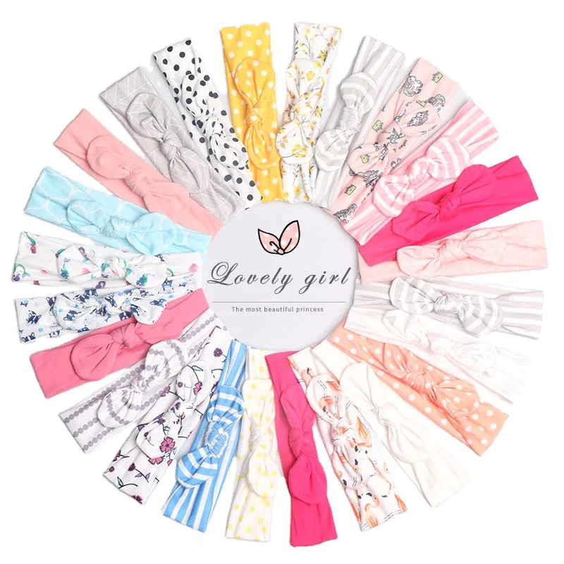 Diademas bebé recién nacido elásticas con lazo estampado floral - imagen 2