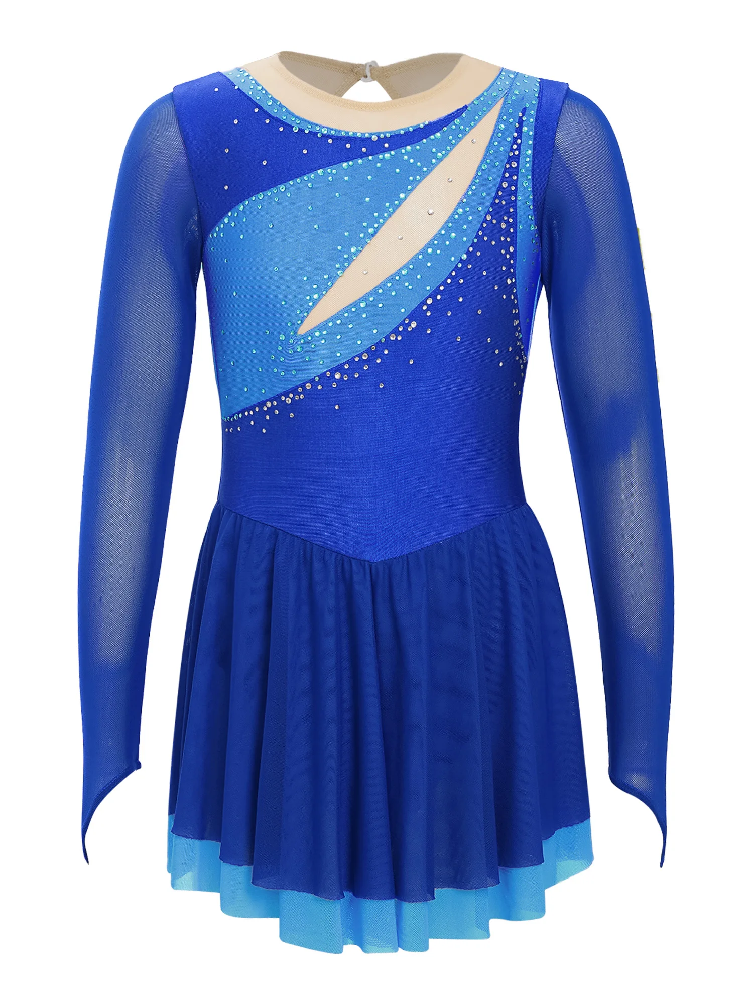 Vestido de ballet lírico para niñas con manga larga y tutú brillante - imagen 4