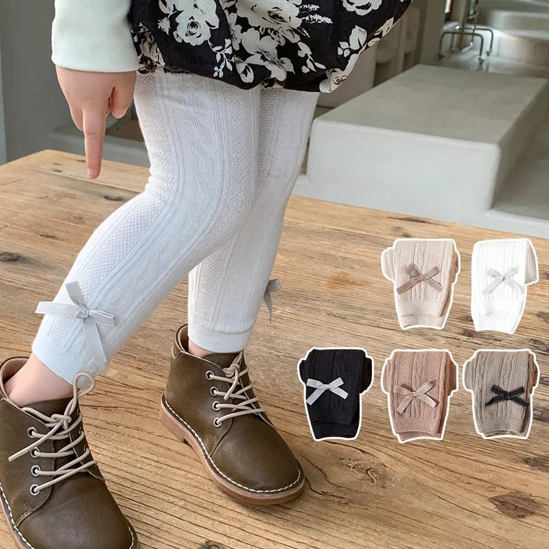 Pantimedias de algodón lisas para recién nacida niña - imagen 5