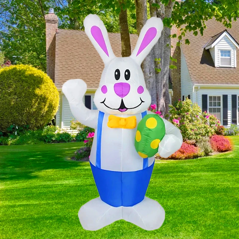 Decoración inflable de Pascua conejito azul con luz LED - imagen 2
