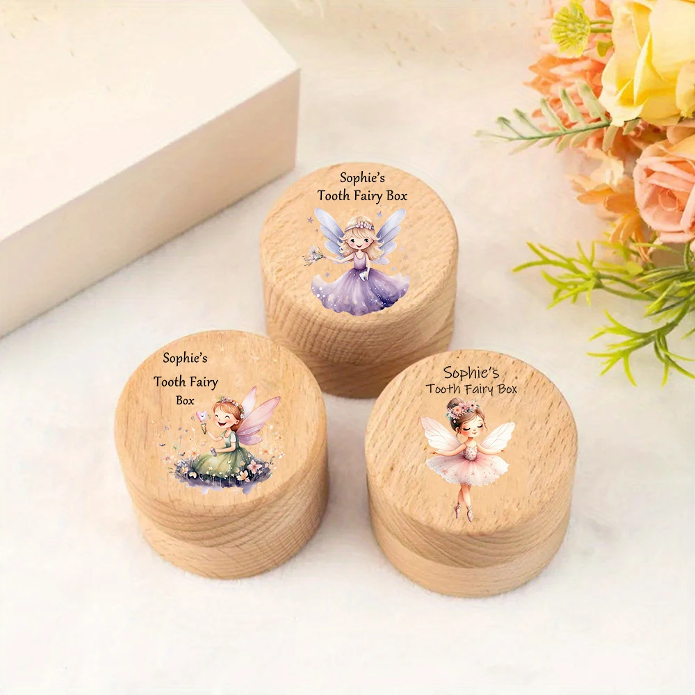 Caja de dientes de madera personalizada para guardar recuerdos
