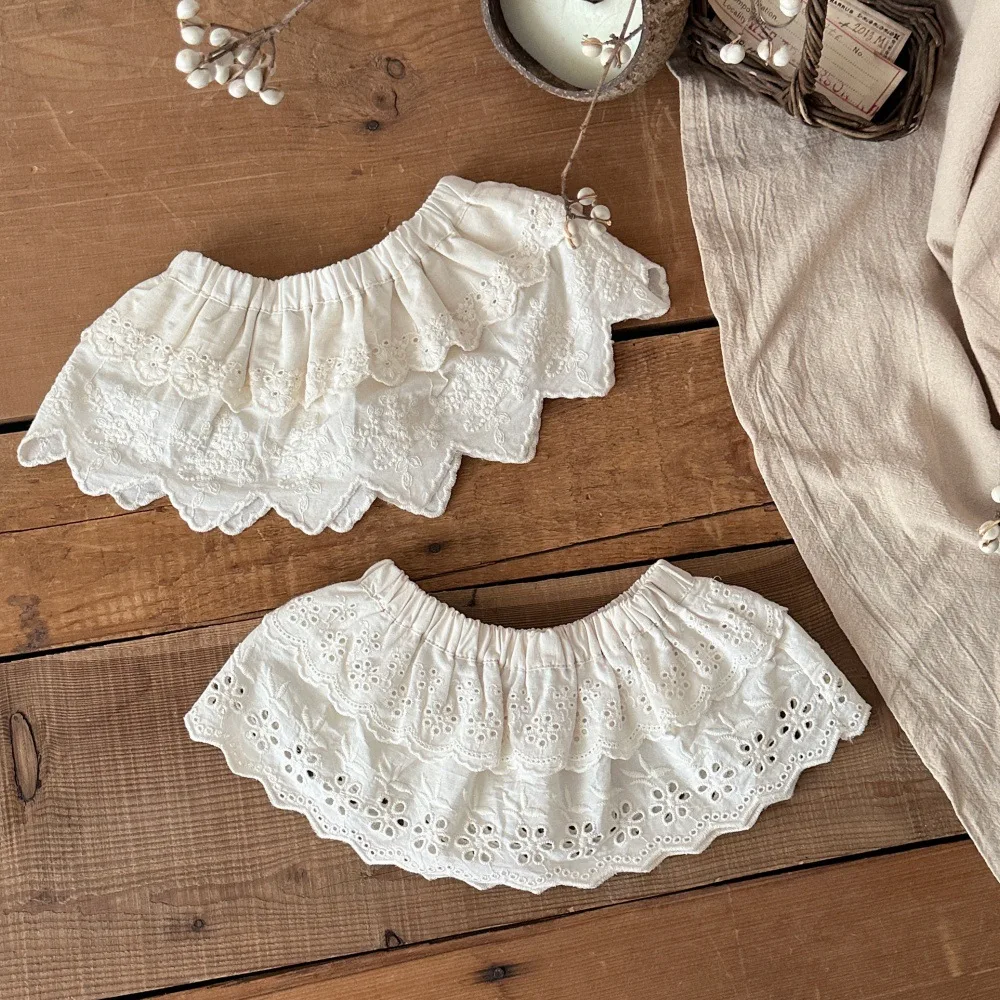Falda de verano con volumen para bebé y flores bordadas - imagen 4