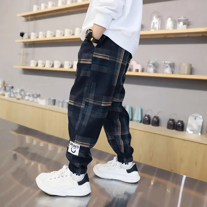Pantalones de cuadros de algodón para niño – Primavera/Otoño - imagen 2