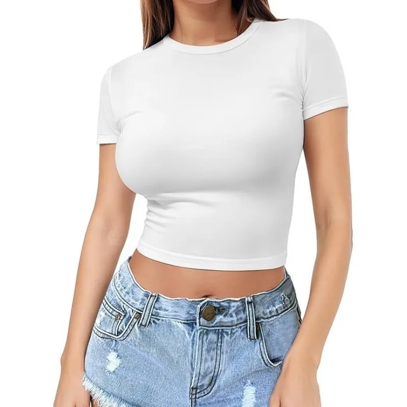 Spice Girl camiseta top de cuello redondo con manga corta