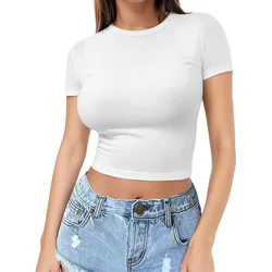 Spice Girl camiseta top de cuello redondo con manga corta