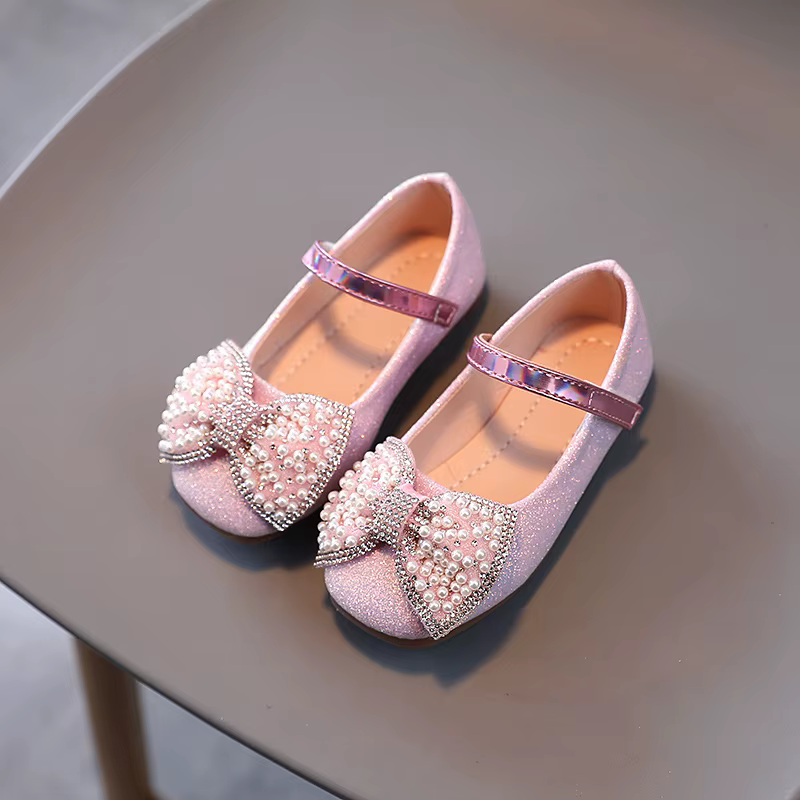 Zapatos Mary Jane de cuero con lazo de lentejuelas para niña - imagen 5
