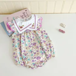 Body MILANCEL floral morado bordado para bebé