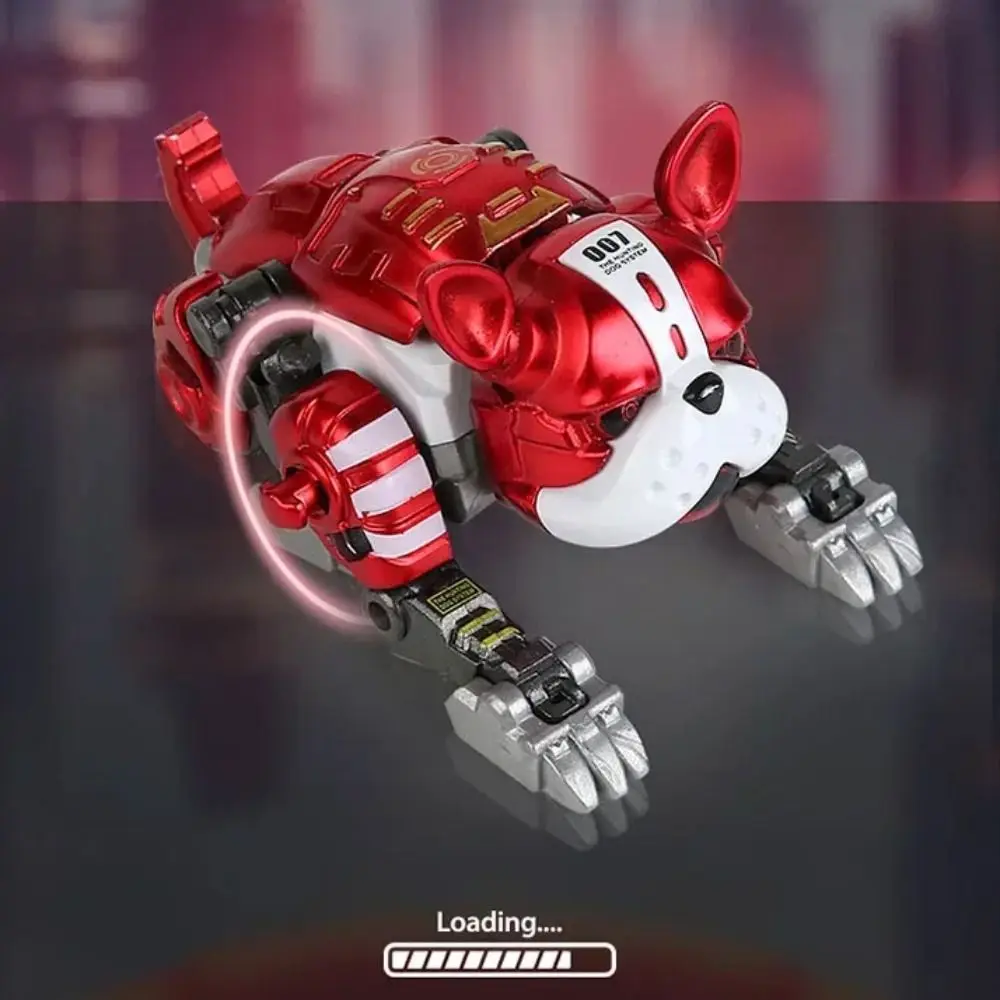 Robot perro deformable de transformación animado, figura para niños