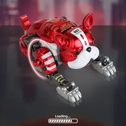 Robot perro deformable de transformación animado, figura para niños