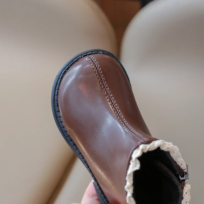 Botas de nieve antideslizantes con lazo encajado para niñas - imagen 3