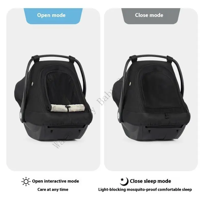 Funda parasol para silla coche bebé con mosquitera transpirable - imagen 5