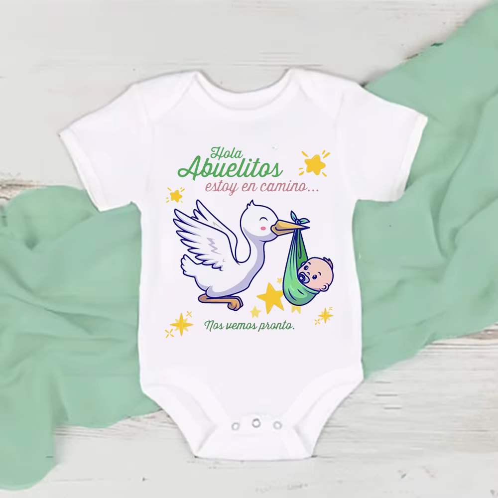 Body anuncio embarazo Hola abuelo – Pelele recién nacido - imagen 5