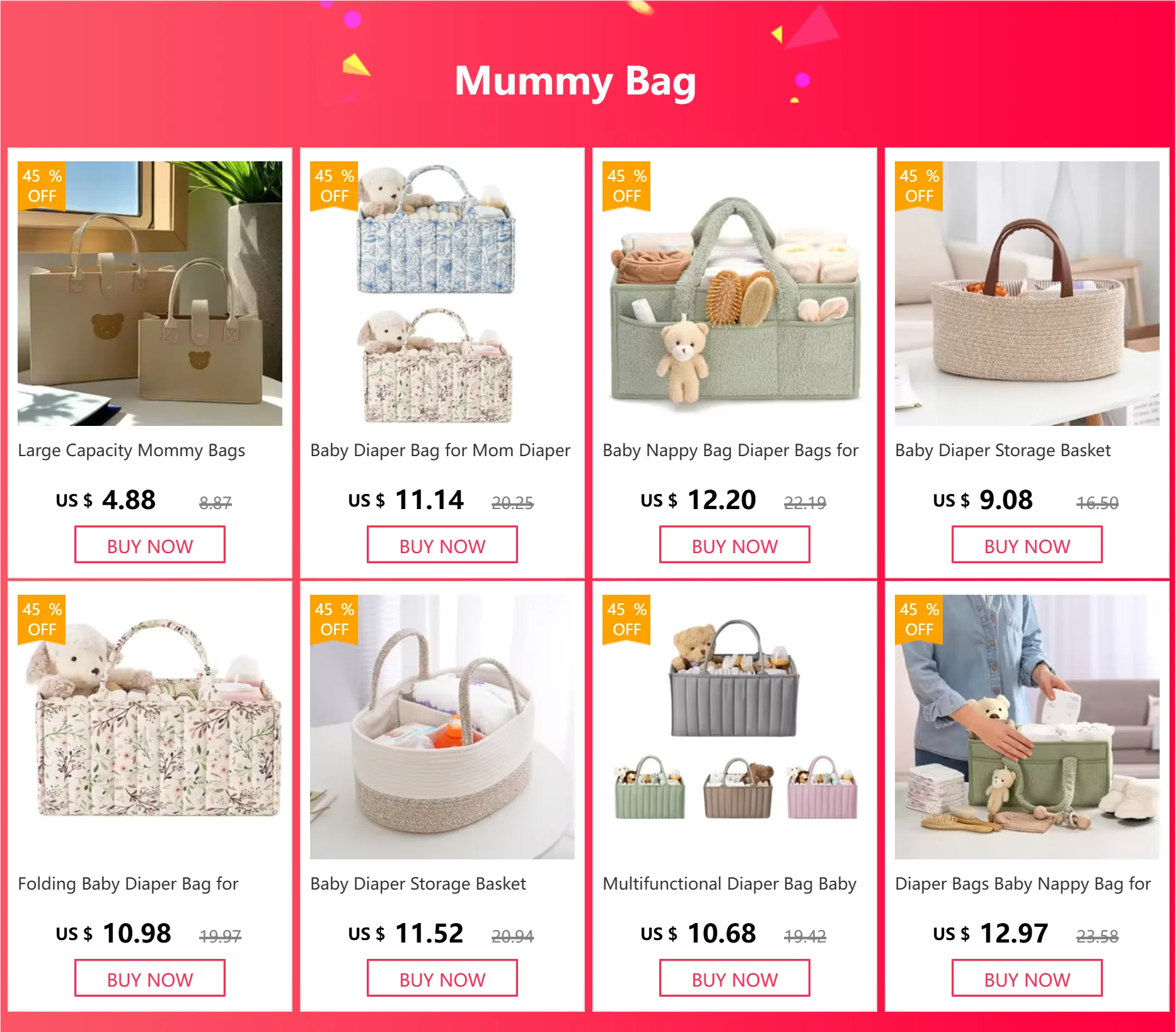 Bolsa maternal multifuncional vista frontal