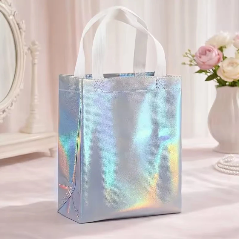 Bolsas de regalo láser iridiscentes con asa resistente ZYF - imagen 4