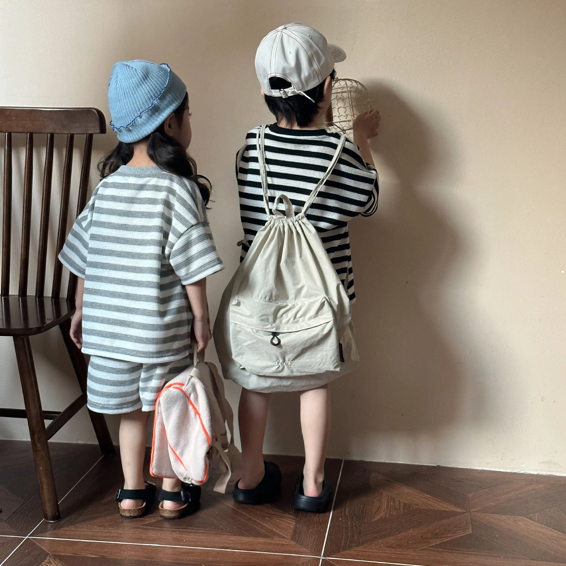 Conjuntos de verano algodón a rayas para hermanos y hermanas - imagen 2
