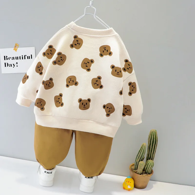 Chándal bebé otoño con camiseta y pantalón cómodo de algodón - imagen 2