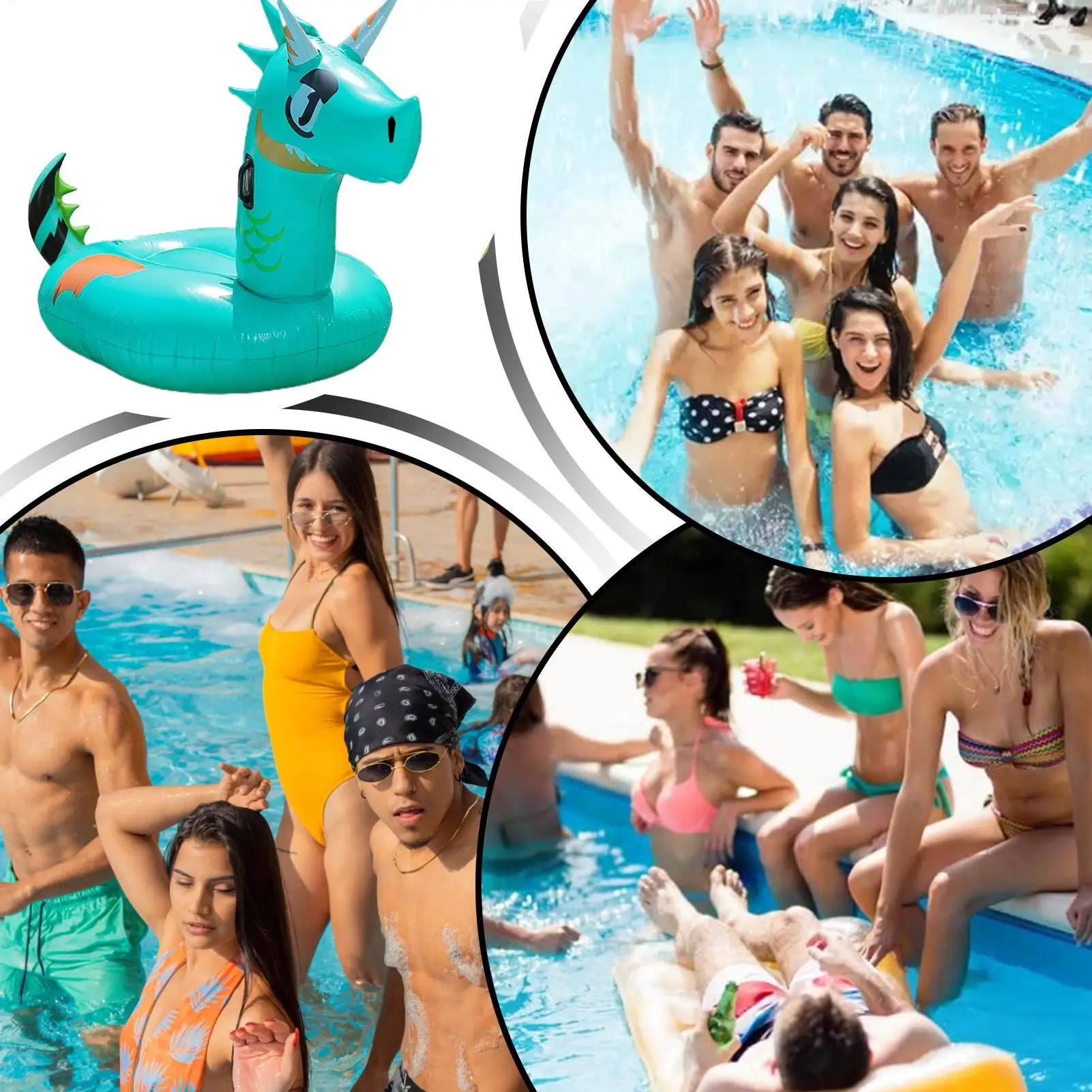 Flotador brillante en una fiesta de piscina
