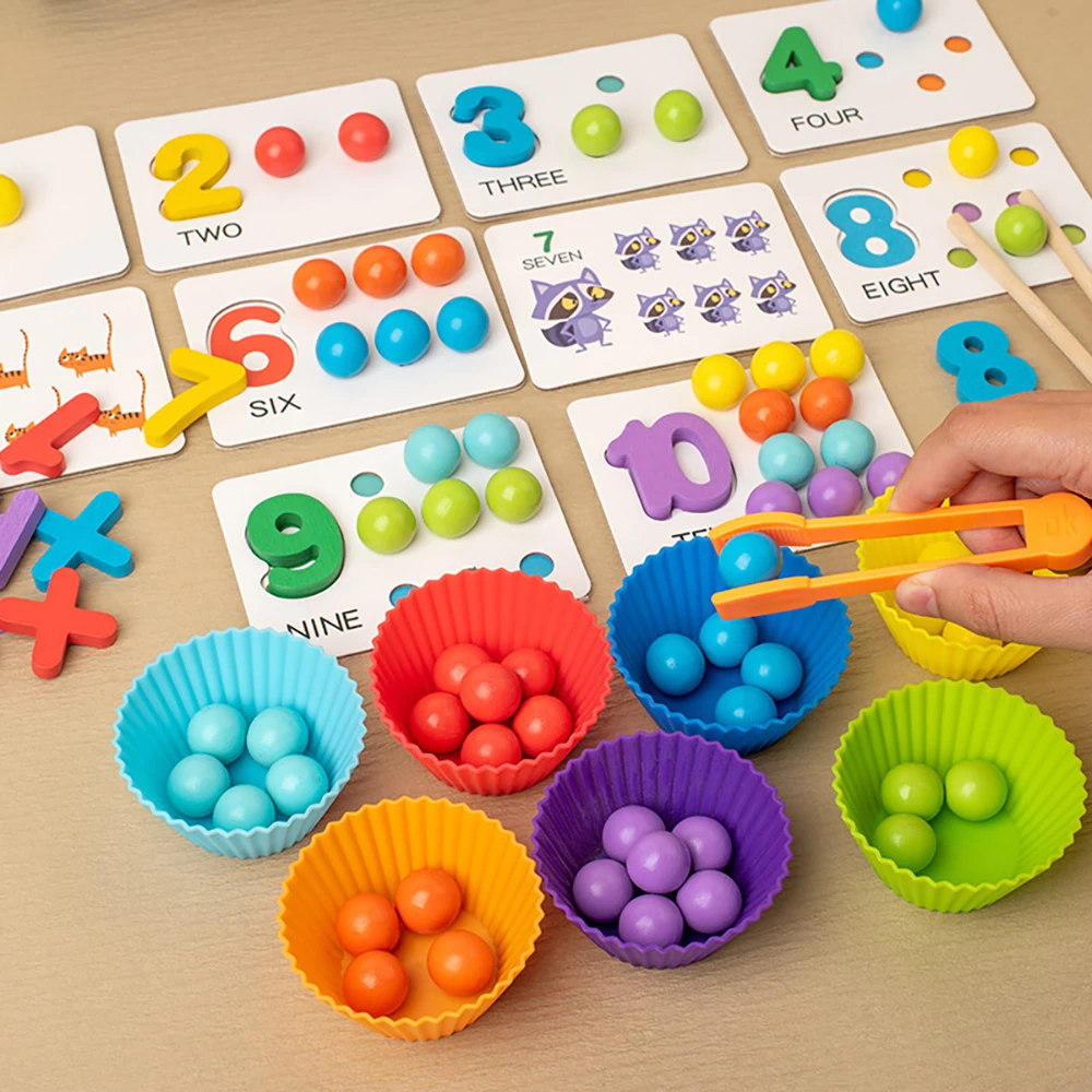 Juguete Montessori de clasificación con cuentas y sensor de colores - imagen 4
