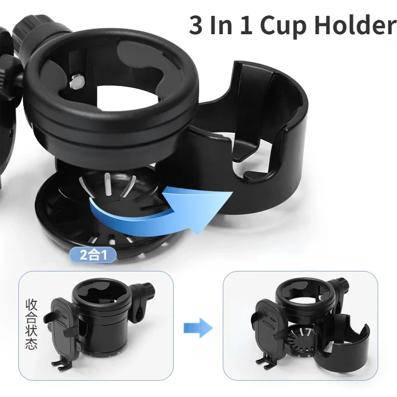 Portavasos para cochecito con soporte para teléfono y botella - imagen 4