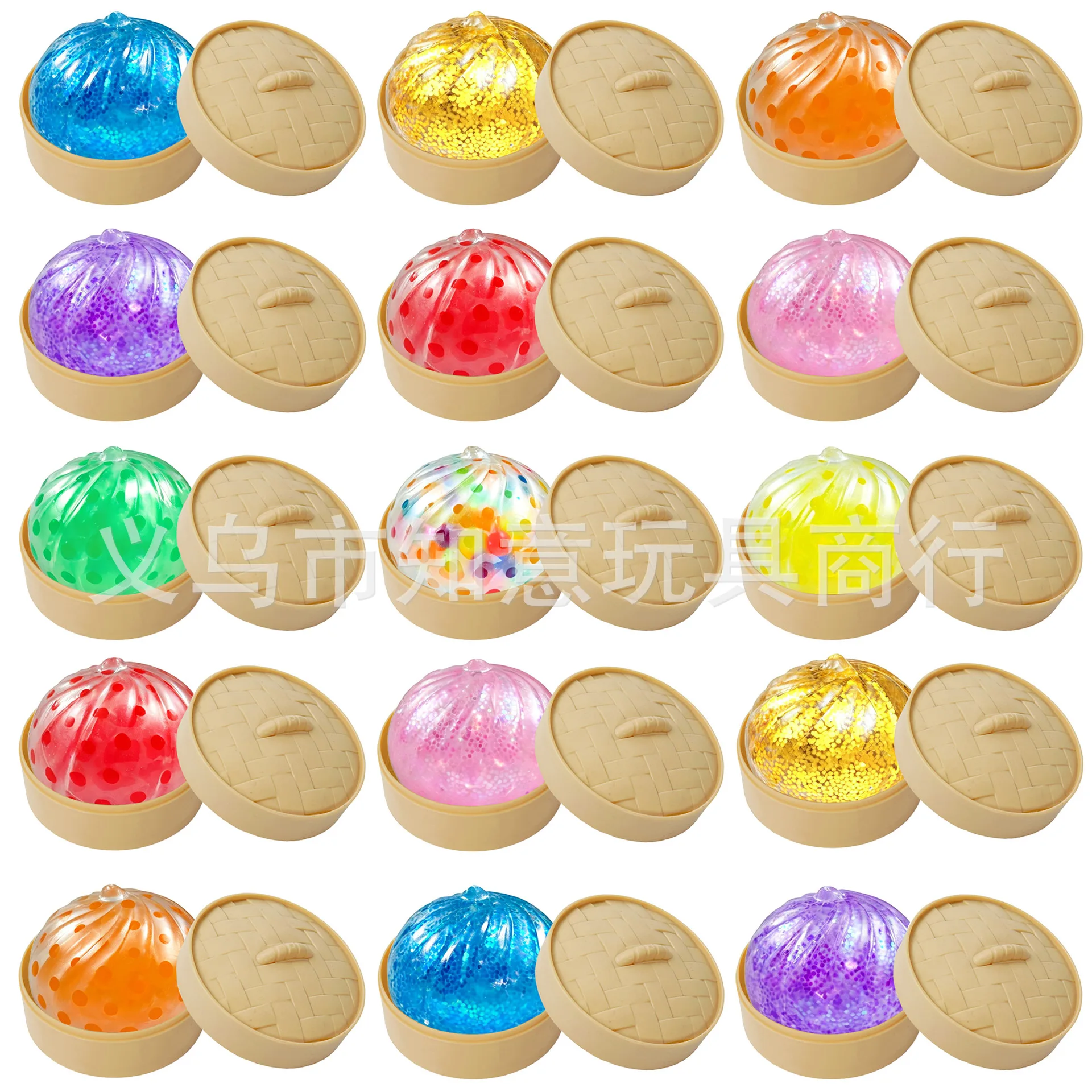 Bola antiestrés en forma de dumpling, juguete sensorial apretable - imagen 3