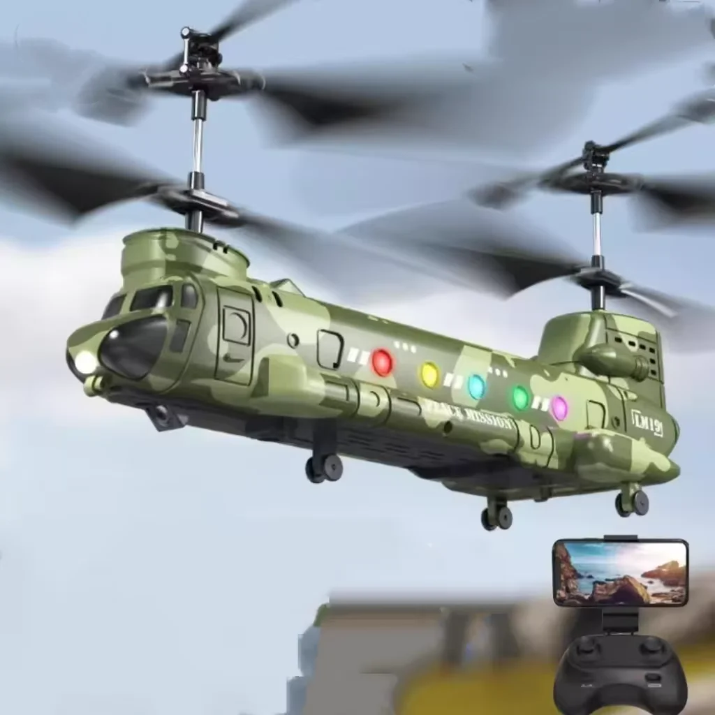 Helicóptero RC con cámara HD y luces, control por gestos para niños - imagen 2