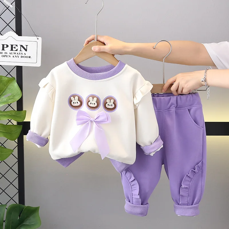 Conjunto otoñal para bebé: camiseta de manga larga, pantalón suave - imagen 2