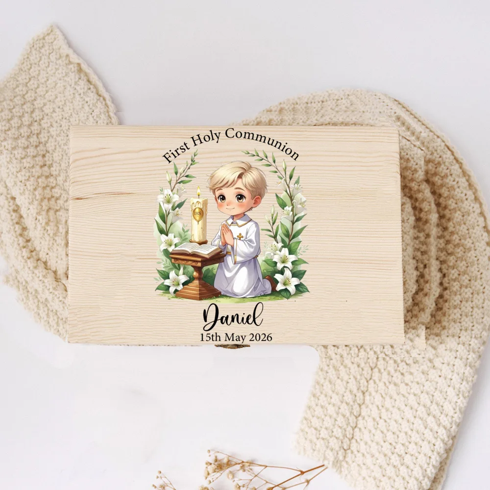Caja personalizada como regalo religioso