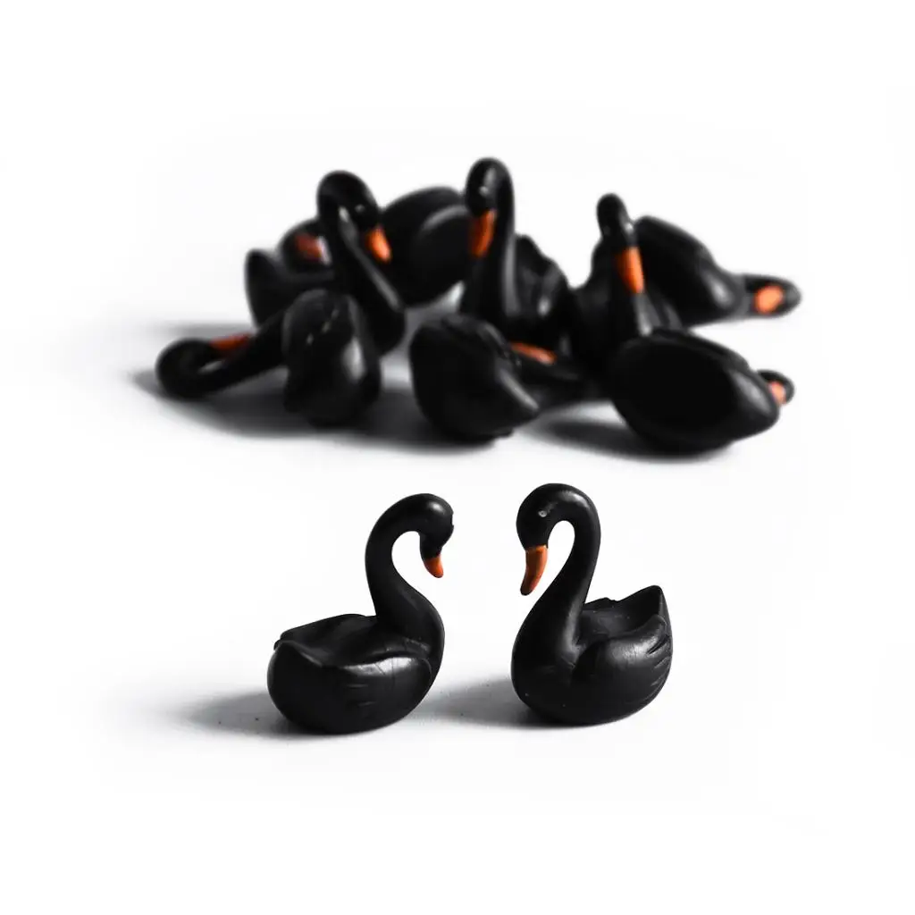 Figura de cisne de resina para jardín de hadas en microescena