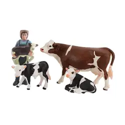 Figura de vaca de granja para micropaisaje educativo