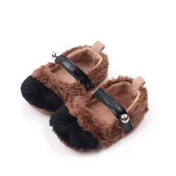 Zapatillas de bebé antideslizantes felpa cálida para otoño-invierno