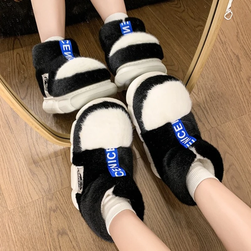 Zapatillas de felpa acolchadas para invierno – Tacón plataforma - imagen 3