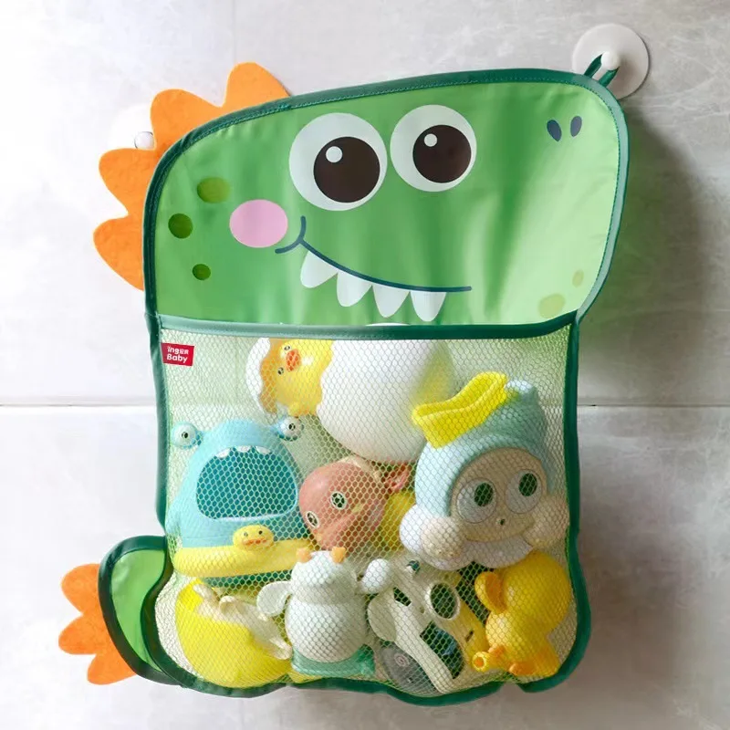 Organizador de juguetes de baño – Dinosaurio de malla con ventosa para bañera - imagen 2