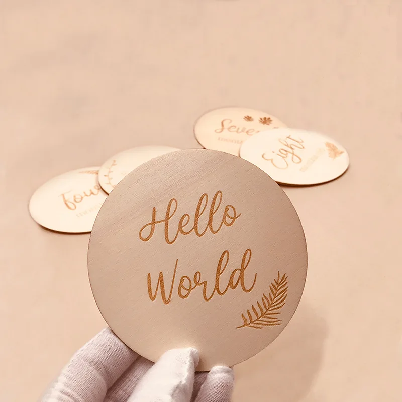 Tarjetas de hito de madera para fotos de bebé - imagen 4